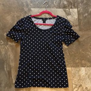 Ann Taylor cap sleeve navy and white